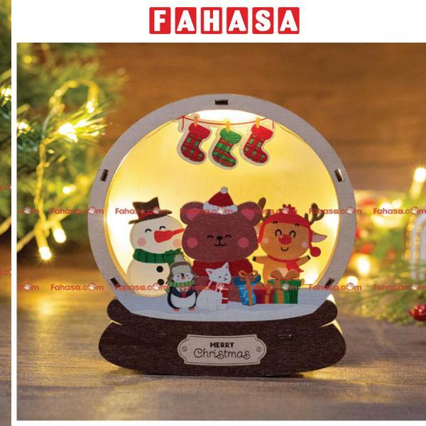 Đèn Gỗ Trang Trí Giáng Sinh - Bách Mộc - Gấu Nâu