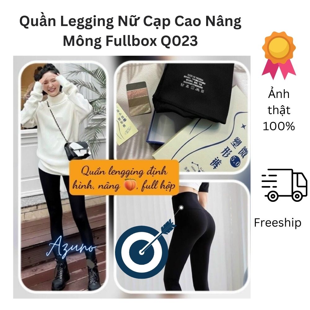 Quần Legging định hình nâng mông gen bụng Azuno Q025 chất su đúc full hộp 5.0