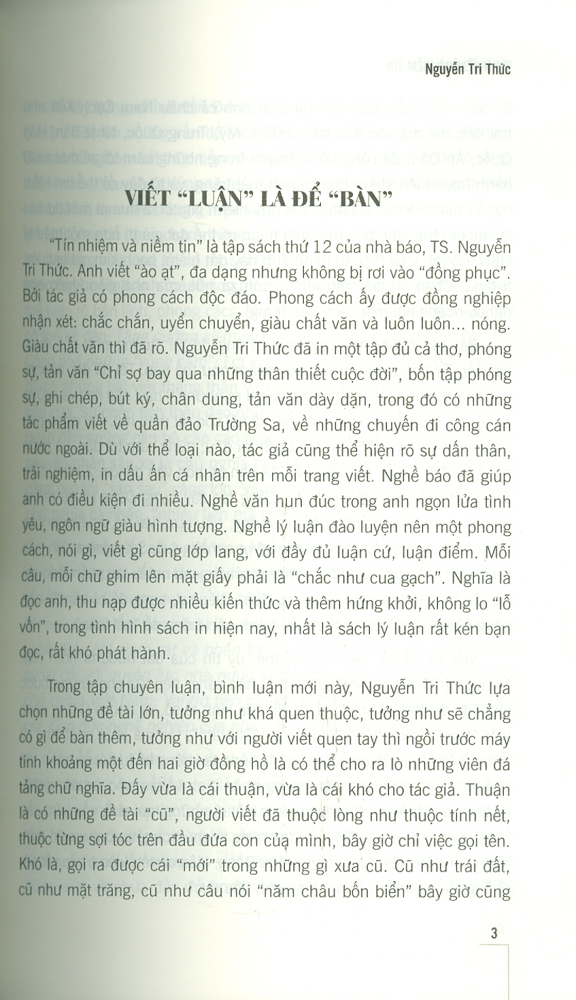 Tín nhiệm và niềm tin