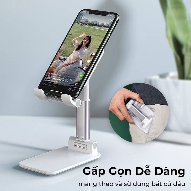 Kệ điện thoại - Giá đỡ Để Điện Thoại 360, iPad Khung Gấp Gọn, Góc Xoay Linh Hoạt, Hỗ Trợ Làm Việc Hay Học Tập