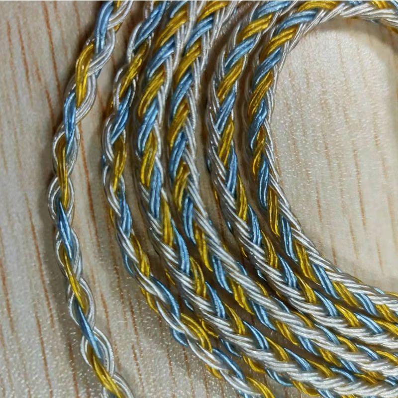 Dây Đồng Mạ Bạc/Vàng/Bạc 16 Sợi Đính Đá Pha Lê Xanh Dương/Bạc