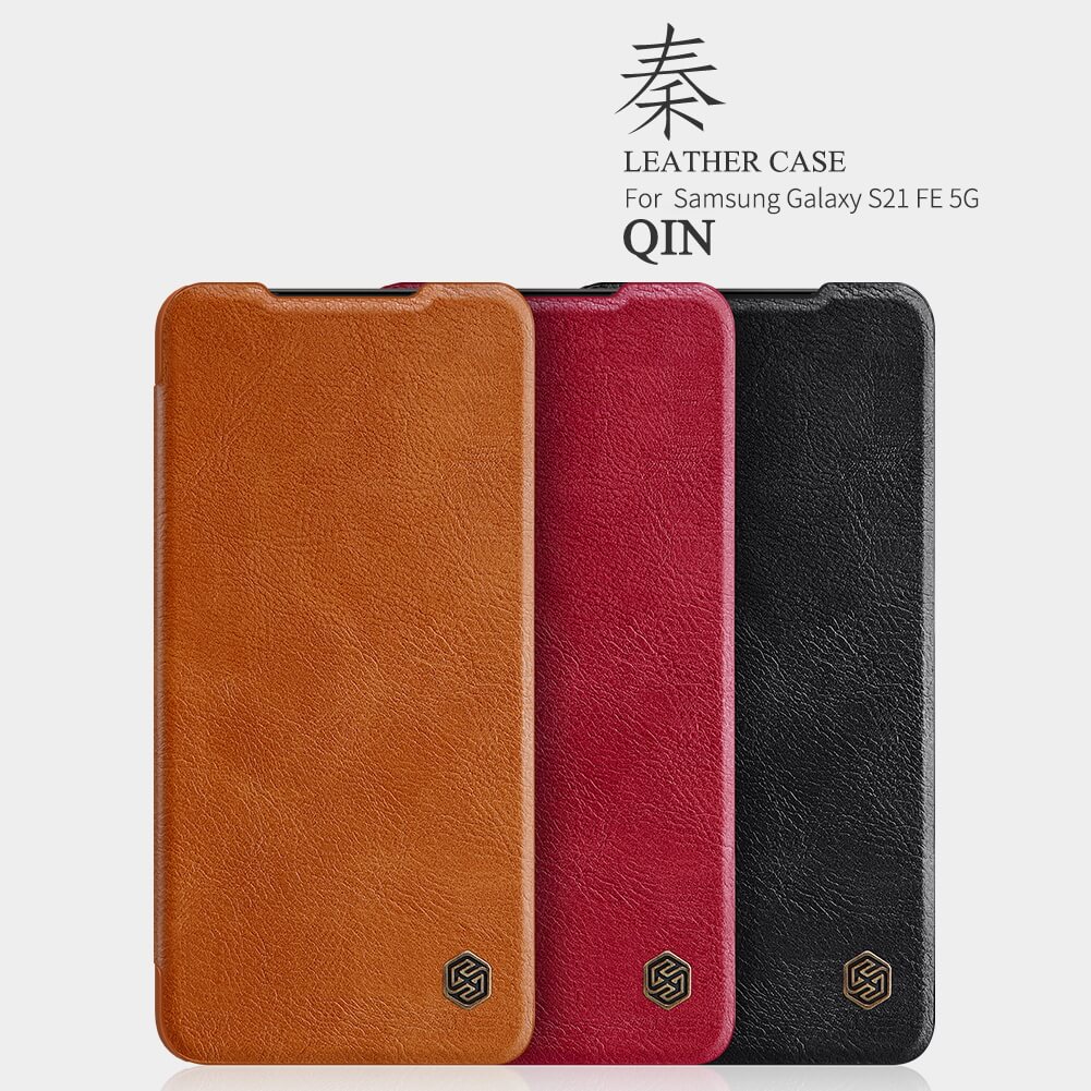 Bao da Leather cho Samsung Galaxy S21 FE 5G hiệu Nillkin Qin (Chất liệu da cao cấp, có ngăn đựng thẻ, mặt da siêu mềm mịn) - hàng nhập khẩu