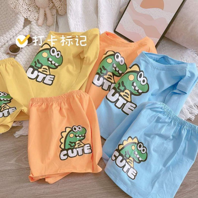 Bộ quần áo sát nách, bộ ba lỗ hình khủng long cotton 8-20kg