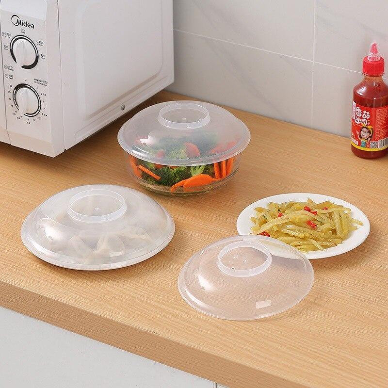 Round Food Insulation Cover Microwave Splash-proof Cover Clear Lid Safe Vent Keeping Fresh Seal Wrap Cover Kitchen Accessories