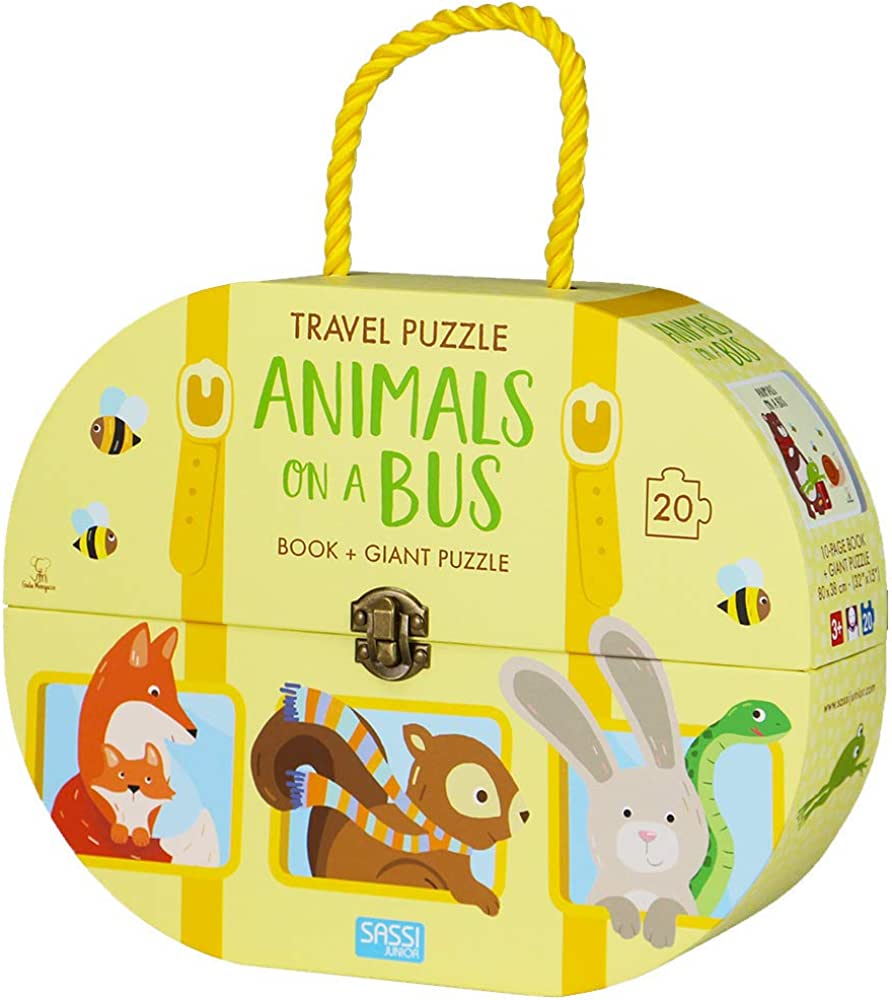 Bộ ghép hình 20 mảnh siêu to cho bé 2+ Travel Puzzle - Animals On A Bus