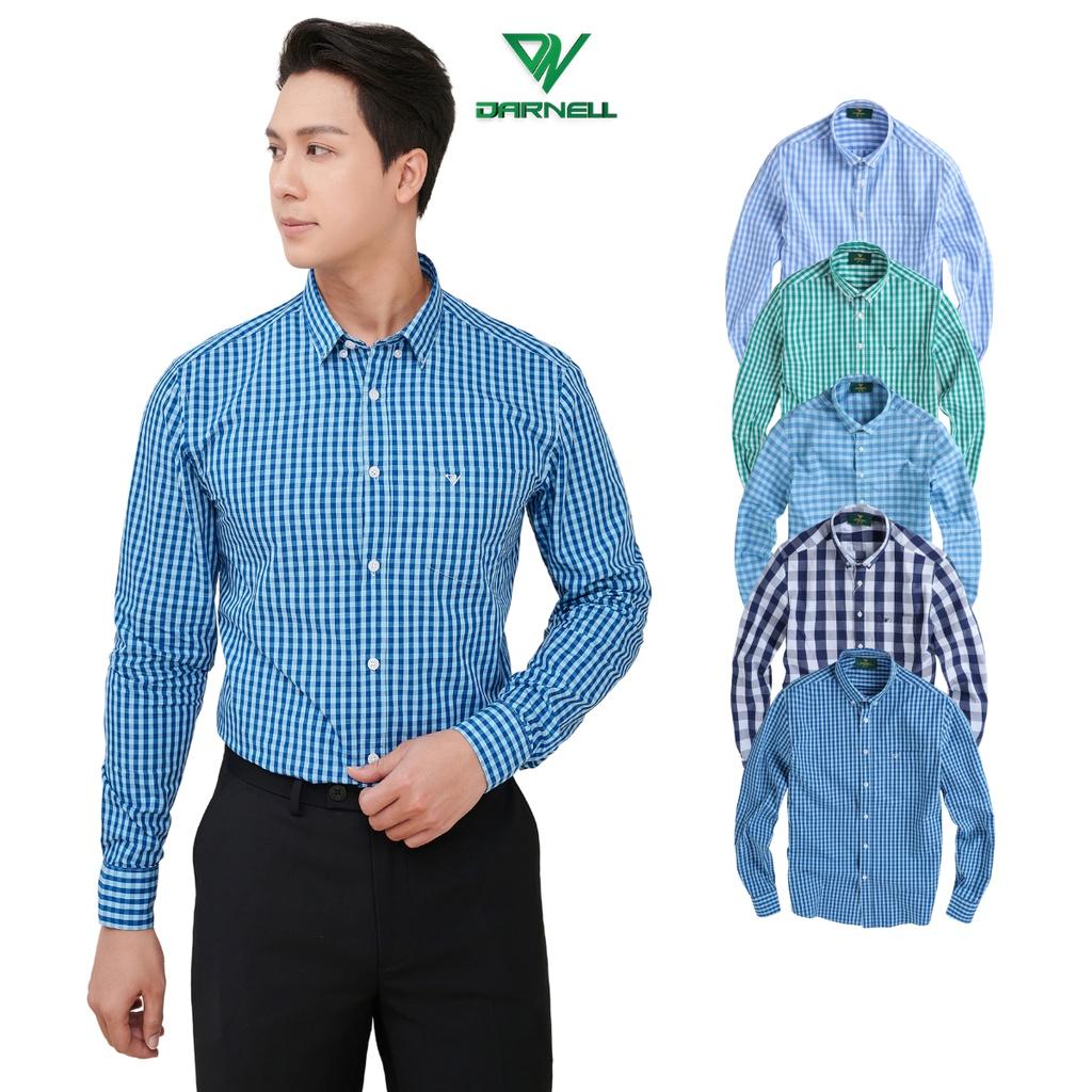 Sơ mi nam DARNELL dài tay kẻ ô sợi cotton cao cấp ít nhăn DN145