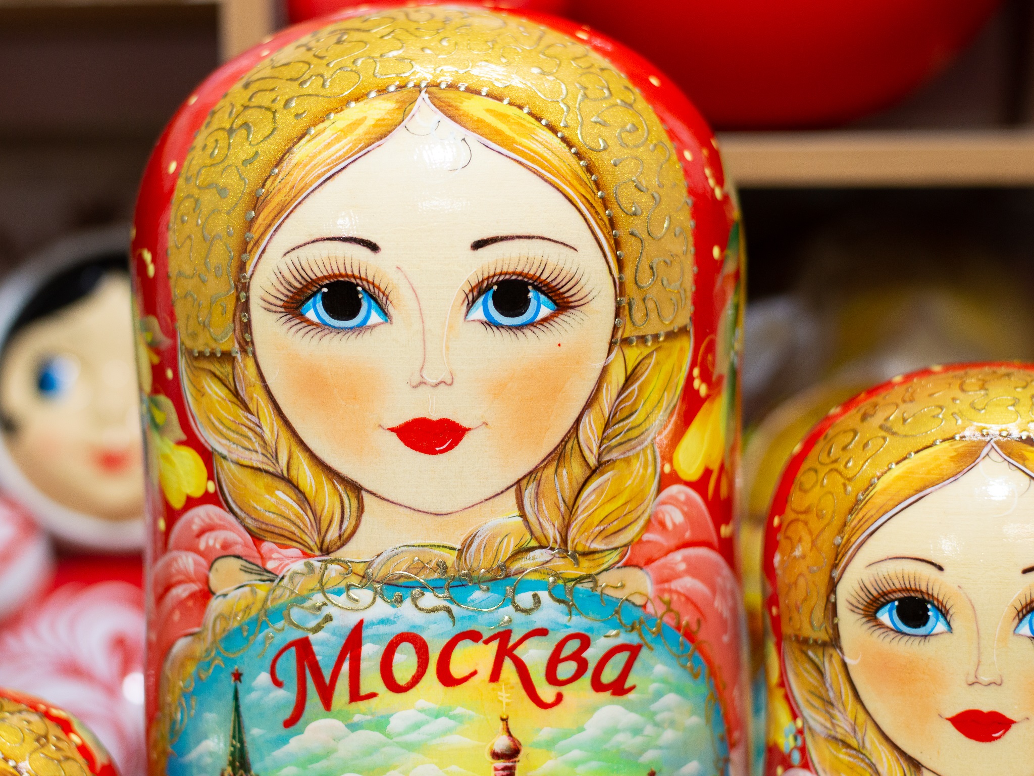BỘ BÚP BÊ NGA MATRYOSHKA 15 LỚP SIE LỚN 34CM HOA VĂN "PHONG CẢNH MATXCOVA"