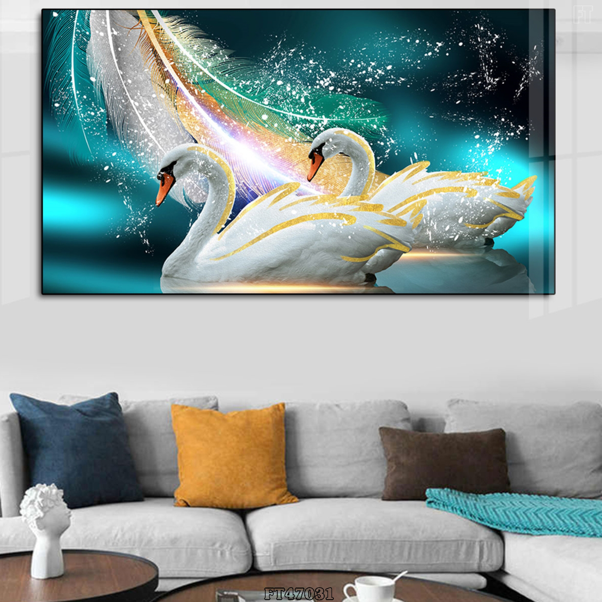 Tranh Nghệ Thuật Động Vật Treo Tường - Tranh Canvas Đôi Chim Nghệ Thuật Đẹp
