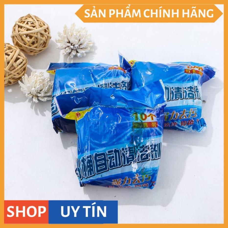 Viên tẩy bồn cầu diệt khuẩn khử mùi - Viên thả bồn cầu thế hệ mới tẩy sạch vệ sinh bám bẩn, gói 10 viên