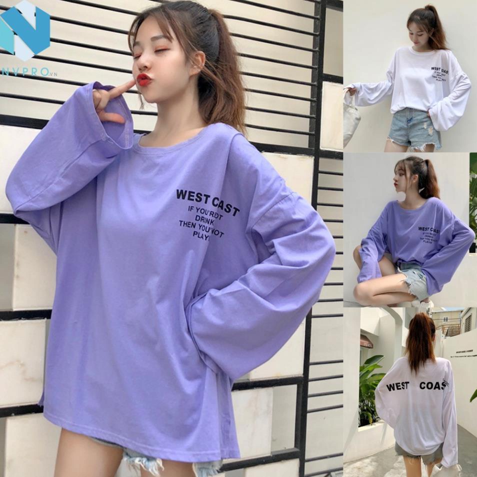 Áo thun tay dài form rộng WEST CAST form 70kg sành điệu B069 hsshop