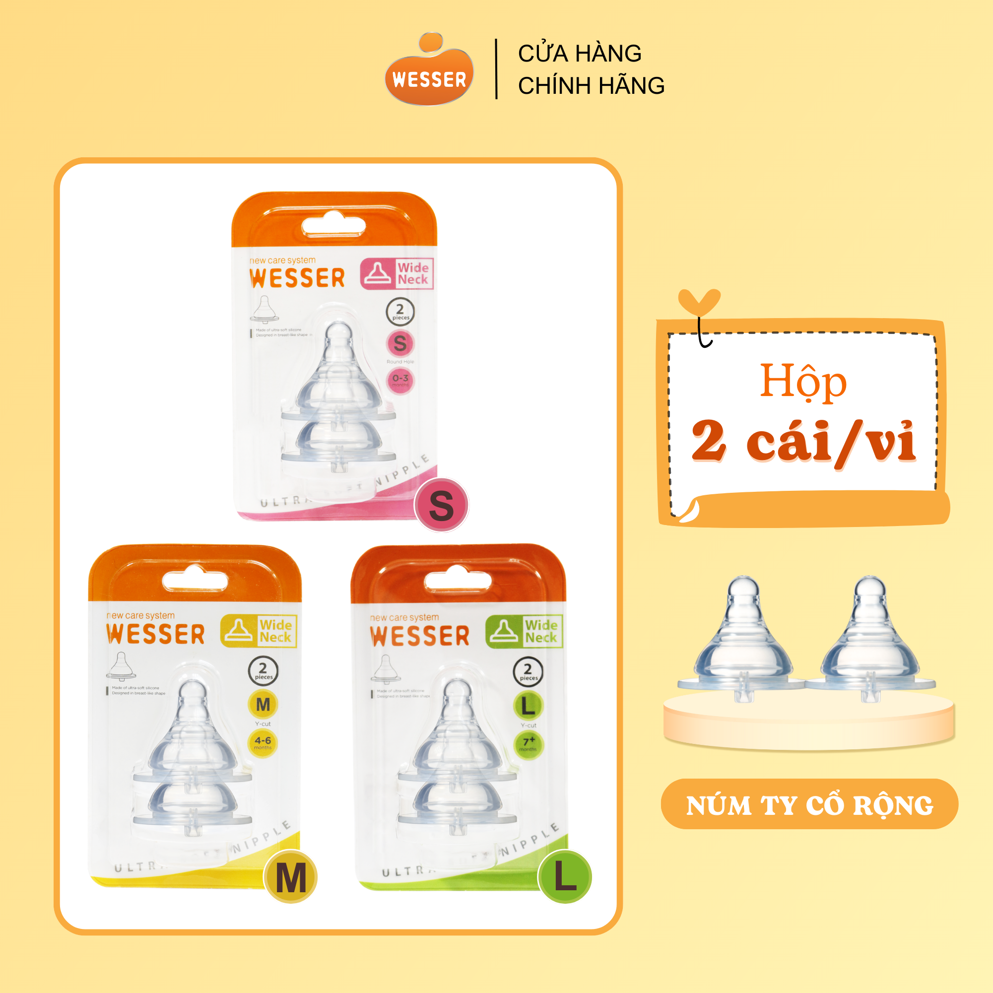 Núm ty Cổ Rộng Wesser S/M/L
