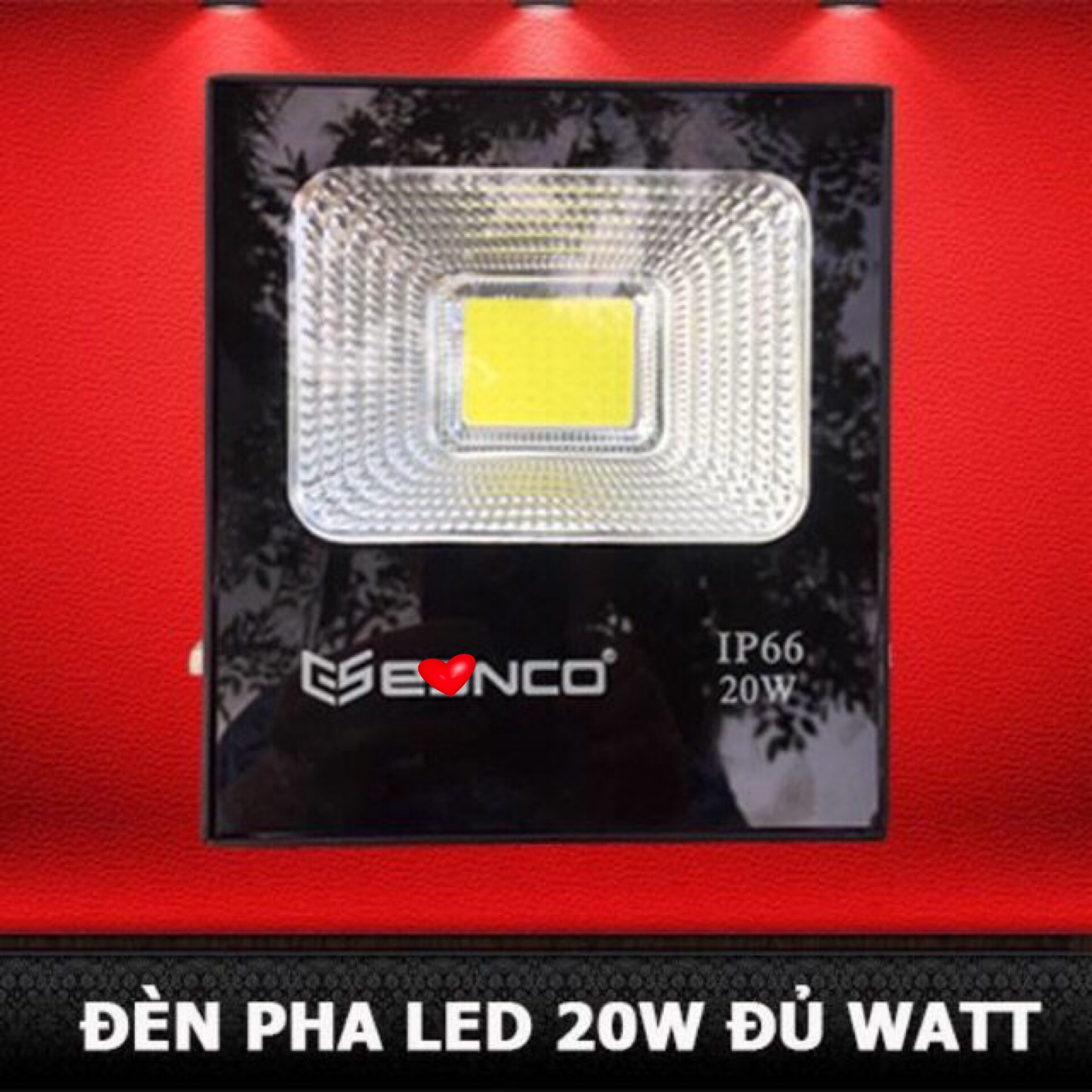 Đèn pha led 20W chiếu sáng công trình ngoài trời, bảng hiệu trang trí sân vườn chống nước IP66 chuẩn công suất