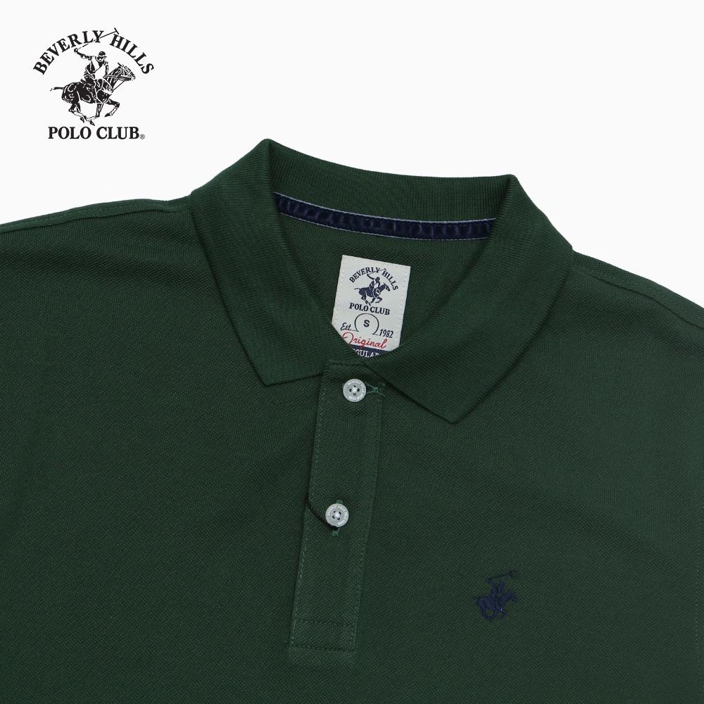 Áo polo nam tay dài 100% cotton màu xanh rêu Beverly Hills Polo Club - PMRLS20TL104