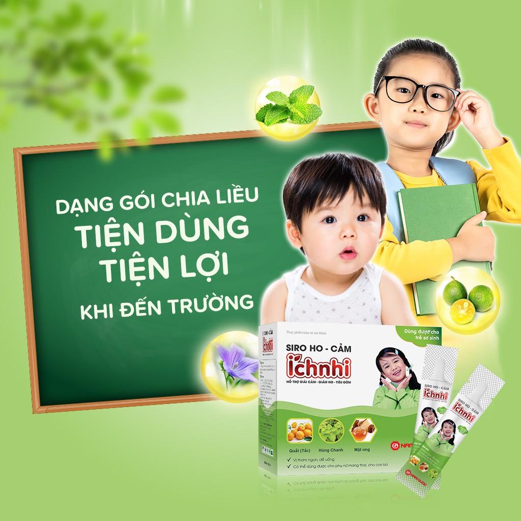 Siro ho cảm Ích Nhi hộp 30 gói x 5ml hỗ trợ giải cảm, hỗ trợ giảm ho, sổ mũi, hỗ trợ tiêu đờm,