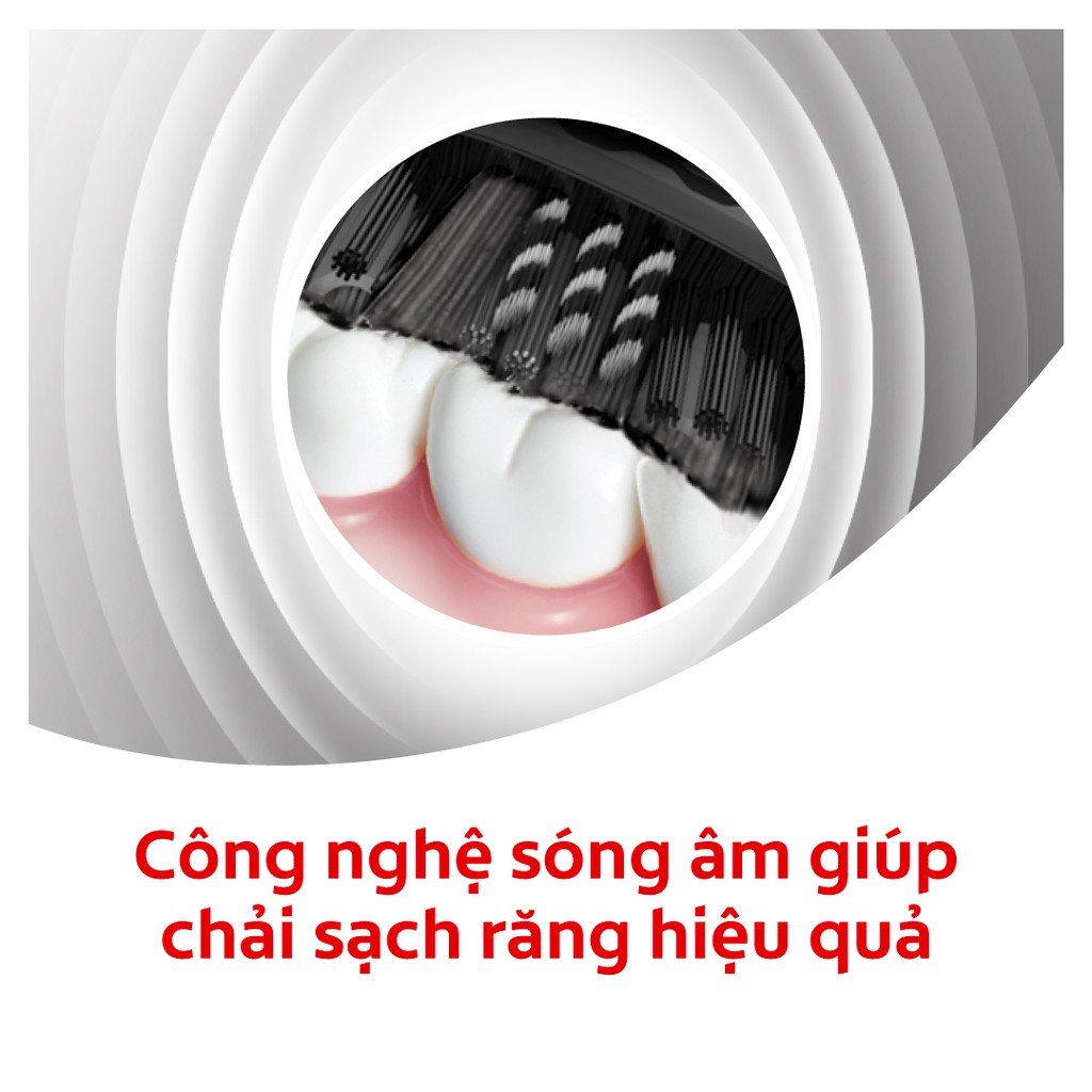 Combo Bàn chải điện Colgate Sonic 360 Charcoal với lông chải phủ than kháng khuẩn và 2 Đầu thay màu trắng lông chải xoắn kép