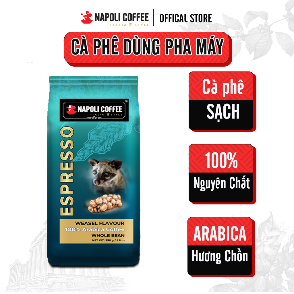 Cà phê Arabica NAPOLI COFFEE - Cafe ESPRESSO thượng hạng Túi 250g cà phê SẠCH