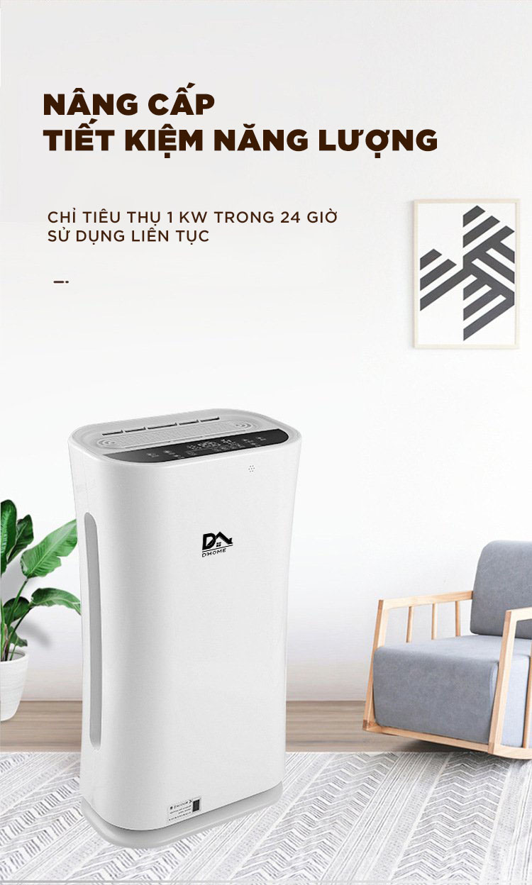 Máy Lọc Không Khí DHOME K-169 Có tia UV khử khuẩn - Lọc Bụi Mịn - Tạo Ion Âm - Tấm Lọc 4 Lớp - Hàng Chính Hãng