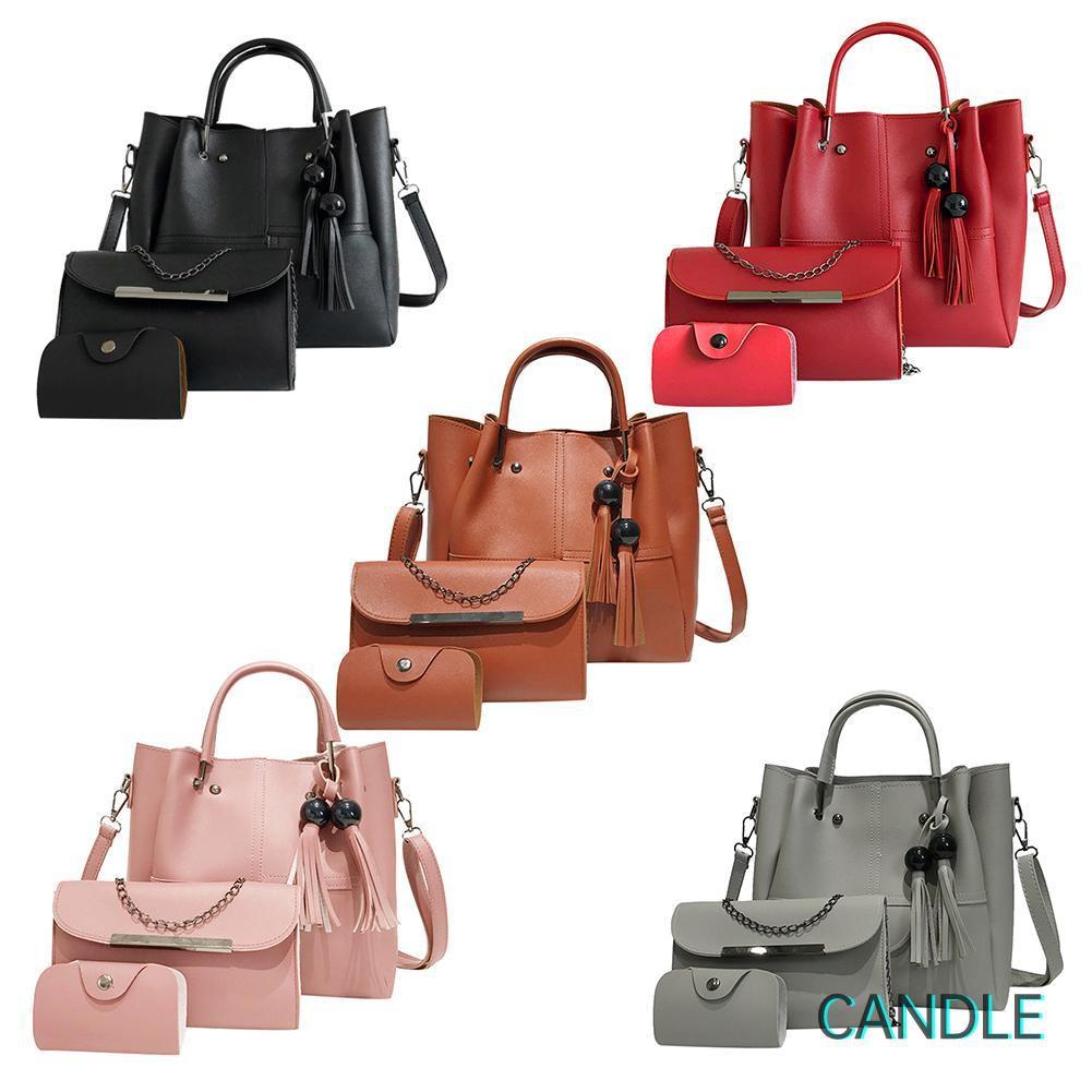 Set 3 Túi Da Pu Phối Tua Rua Thời Trang Cho Nữ