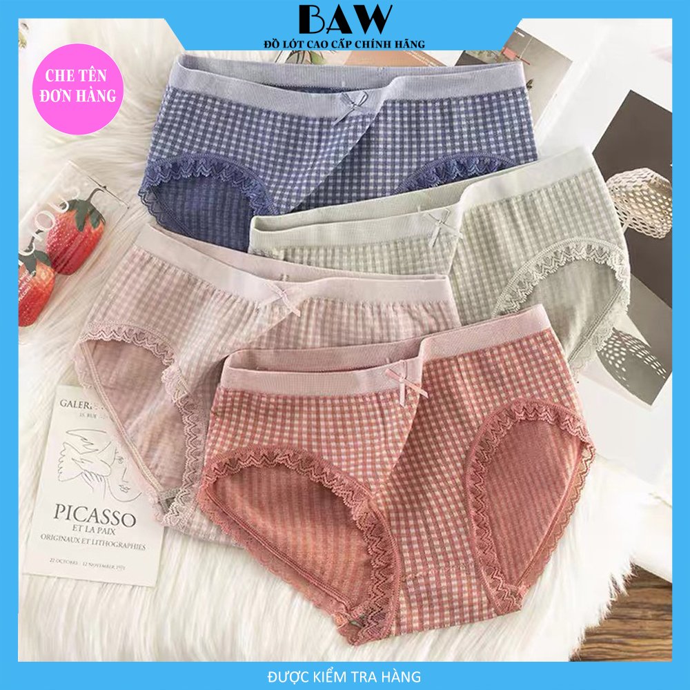 Bộ 5 Quần Lót Cotton dễ thương mềm mại tôn dáng, Hàng xuất nhập thương hiệu Baw mẫu QLN01