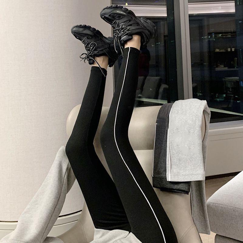 Quần legging len gân Quảng Châu dài đen thu đông