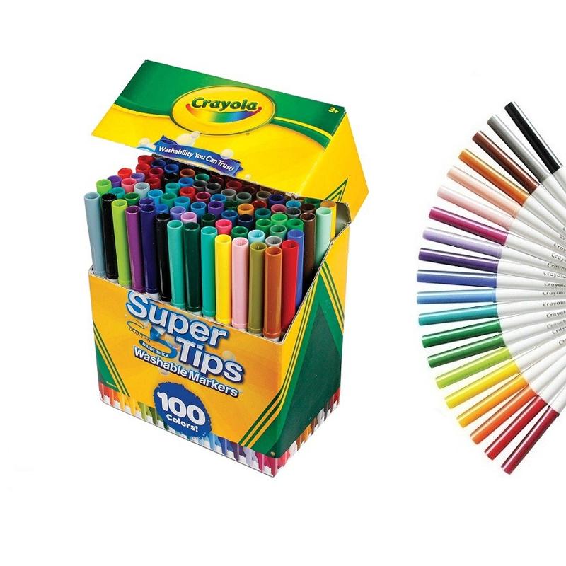 Hộp 100 Bút Lông Màu Super Tips Washable Markers - Crayola 585100