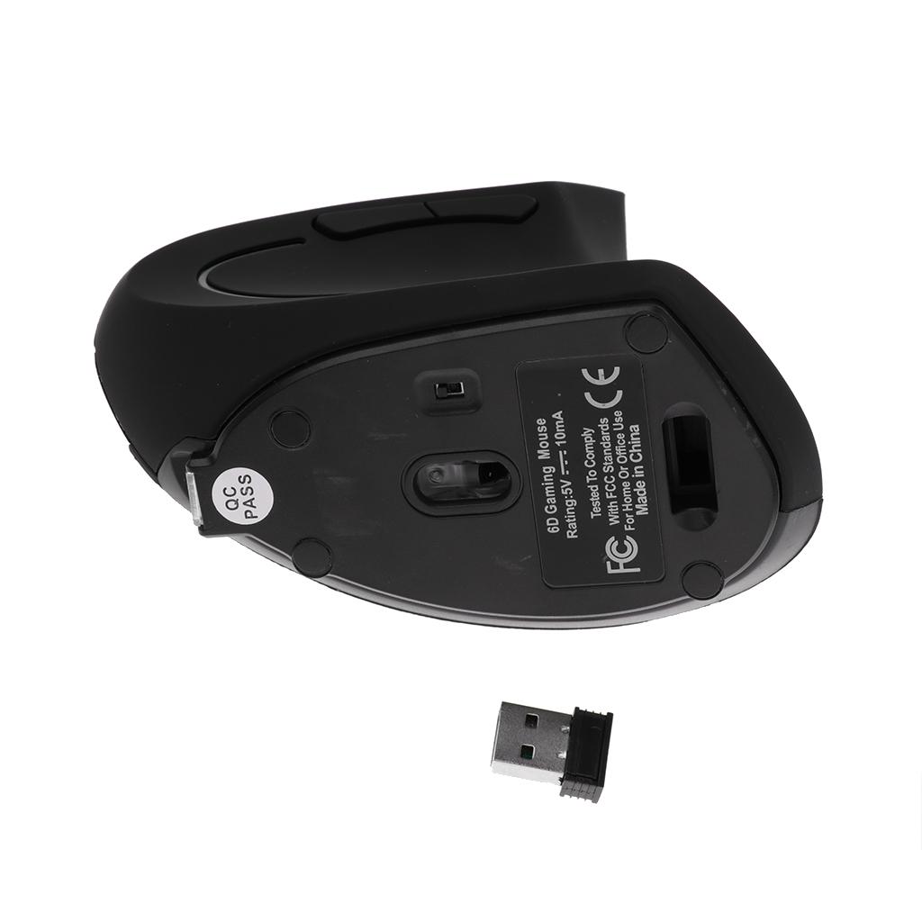 6D 2.4GHz Wireless Mouse Rechargeable Vertical Ergonomic Mice for Laptop PC