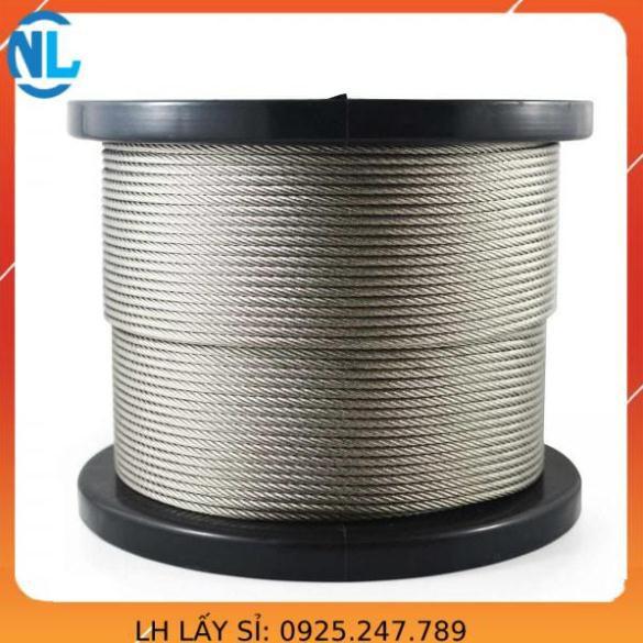 Dây cáp inox chuẩn 304 . dây phơi quần áo. dây phơi đa năng không han rỉ cáp thép giá sỉ