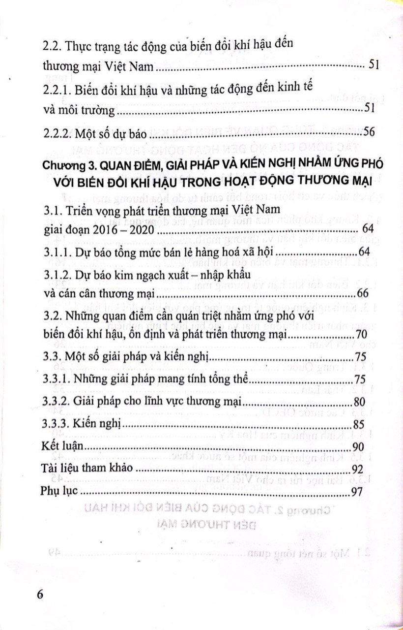 Tác Động Của Biến Đổi Khí Hậu Đến Hoạt Động Thượng Mại ở Việt Nam ( Sách Chuyên Khảo)