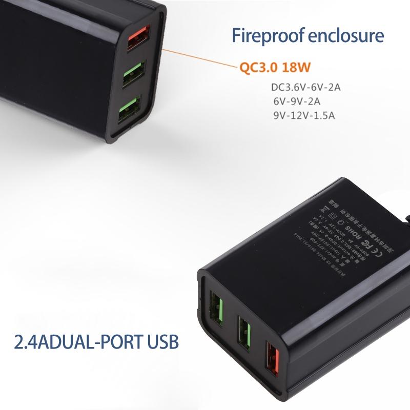 Multi Ports Bộ sạc 3 cổng QC3.0 Bộ sạc xe hơi nhanh Bộ chuyển đổi 12V-24V