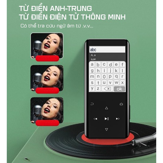 Máy Nghe Nhạc Cầm Tay RUIZU D25 Bluetooth Bộ Nhớ 8GB Tặng Kèm Tai Nghe,Cáp Sạc - Hàng Chính Hãng