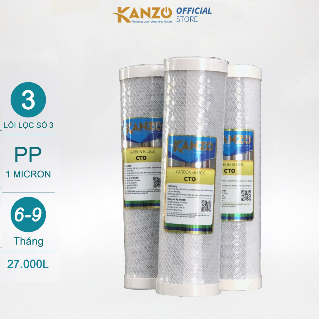 Lõi Lọc Nước Số 3 Kanzo – PP1 Micron- Hàng Chính Hãng