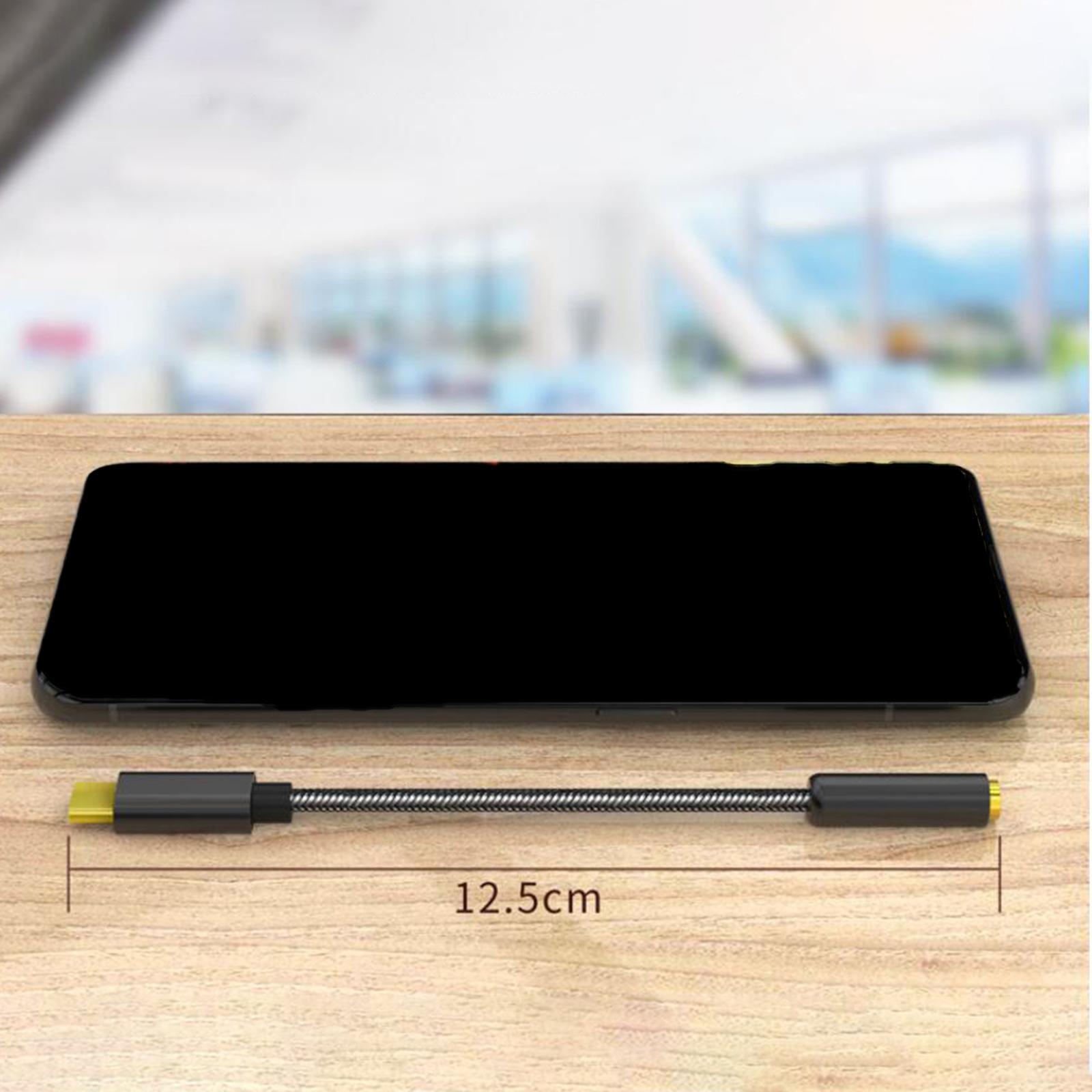 Type C to 3.5mm Audio Adapter Headphone Jack Connector for Cellphones - Black,