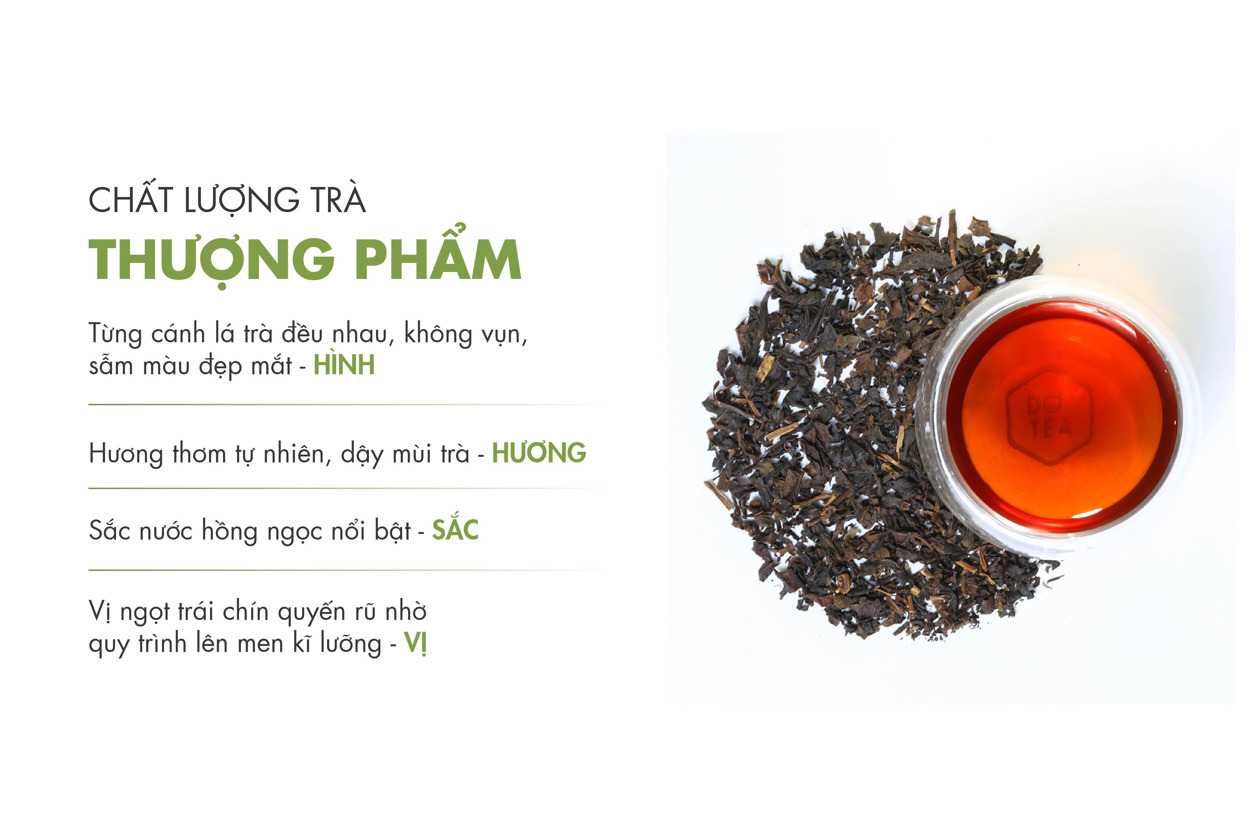 Trà Đen Viên B471 Dotea 500g/ 100g - Chát Đặc Ngọt Hậu Hương Thơm Nồng Đượm
