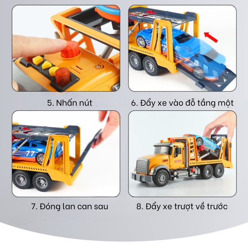 Xe Cứu Hộ Đồ Chơi Cỡ Lớn Cho Bé, Xe Cứu Hộ Nâng Ô Tô Giao Thông Có Đèn Nhạc