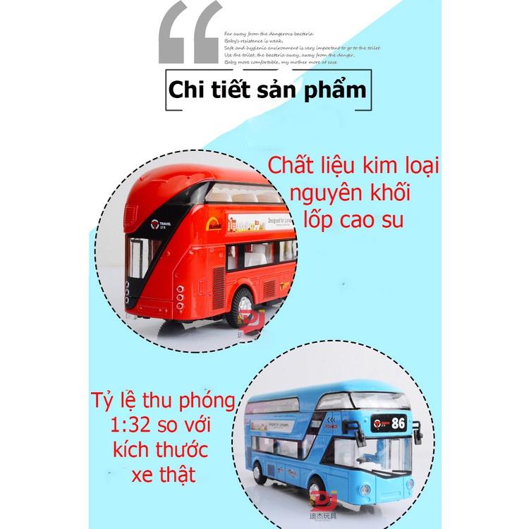 Đồ chơi KAVY mô hình xe bus 2 tầng Littel London bằng hợp kim có nhạc và đèn