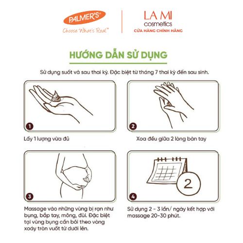Bơ dưỡng ẩm rạn da cuối thai kỳ Palmer's 125g