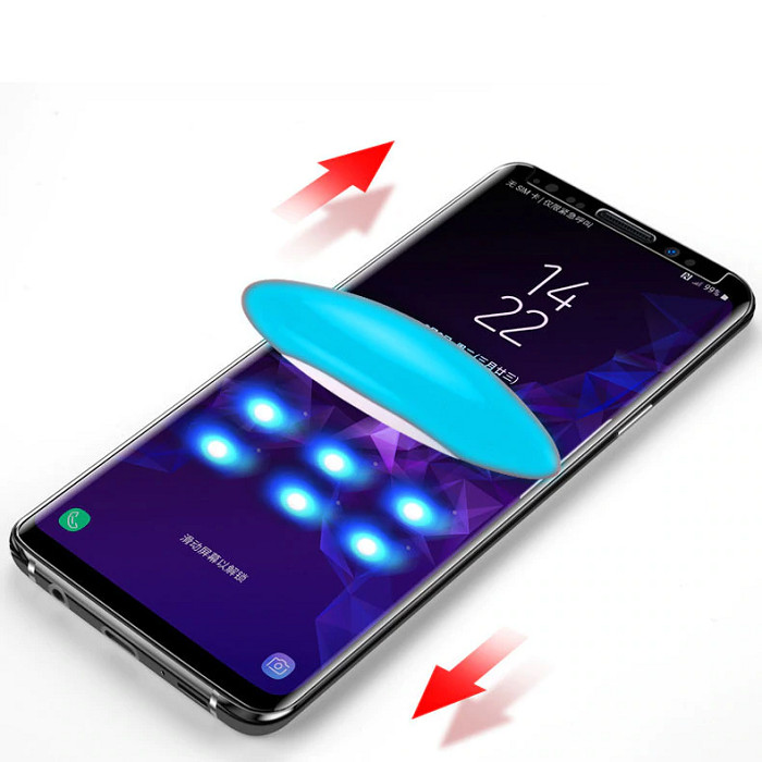 Tấm kính cường lực trong suốt full keo UV dành cho SamSung Galaxy S8+ Plus