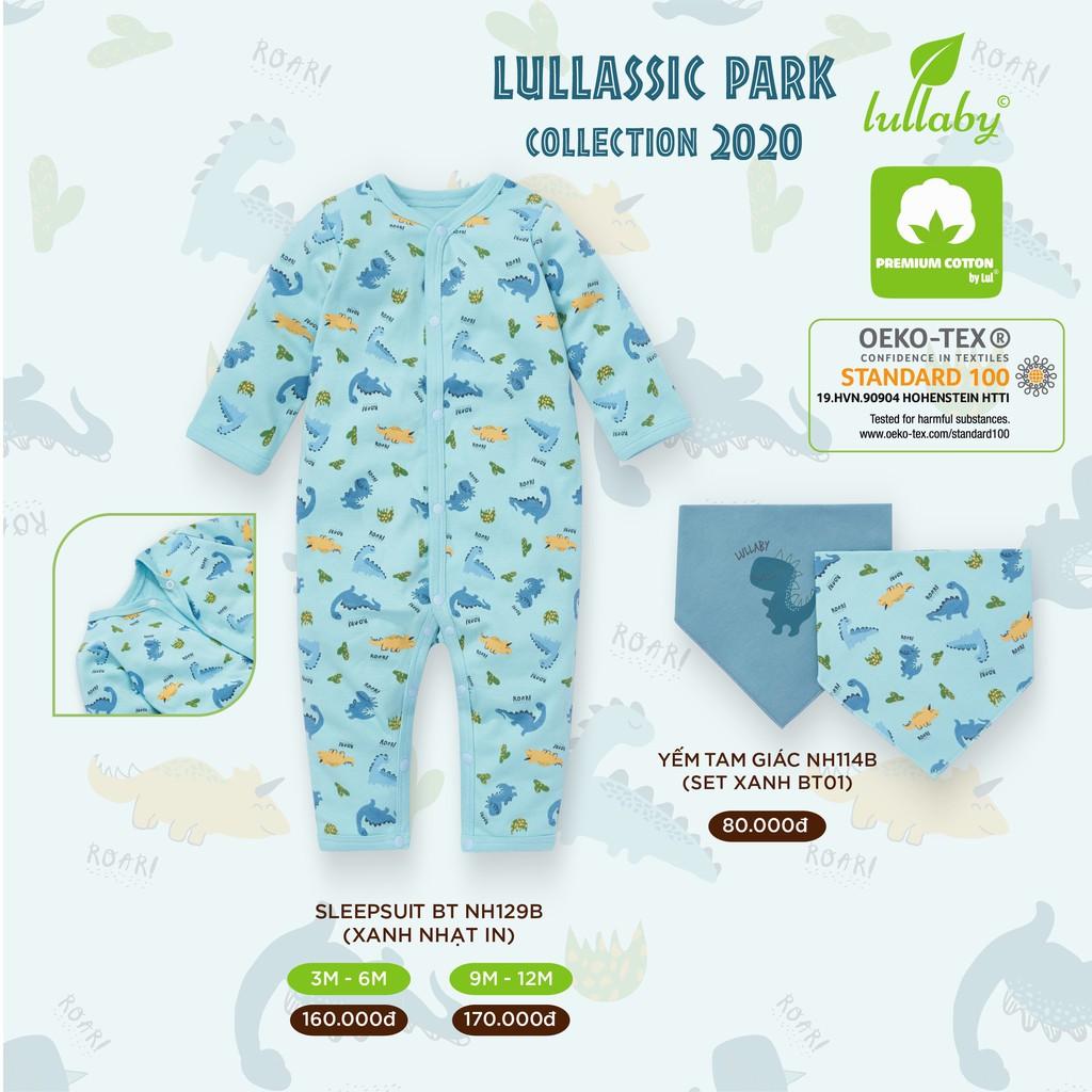 Set 2 yếm cotton dày Lullaby, yếm tam giác cài cúc sơ sinh Lullaby cao cấp