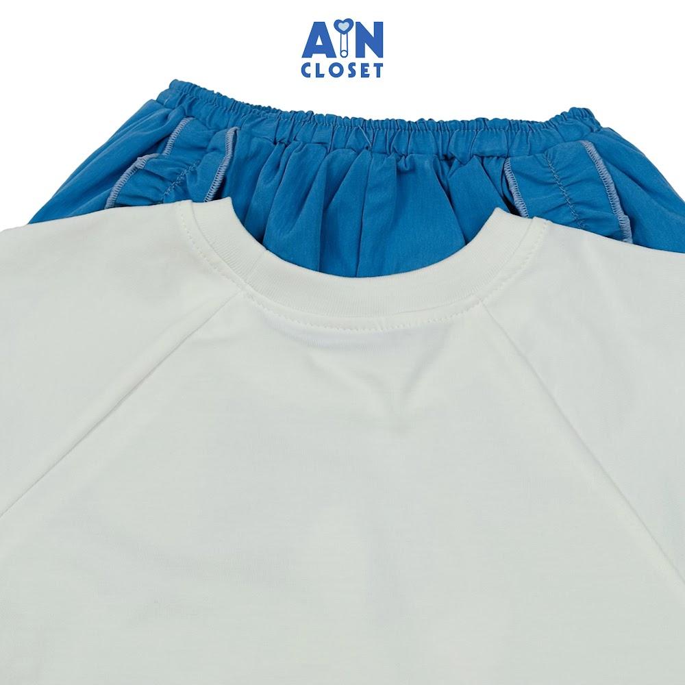 Bộ quần áo Dài tay ngắn bé gái họa tiết Thỏ Sao Xanh Cotton - AICDBGZ3IEHJ - AIN Closet