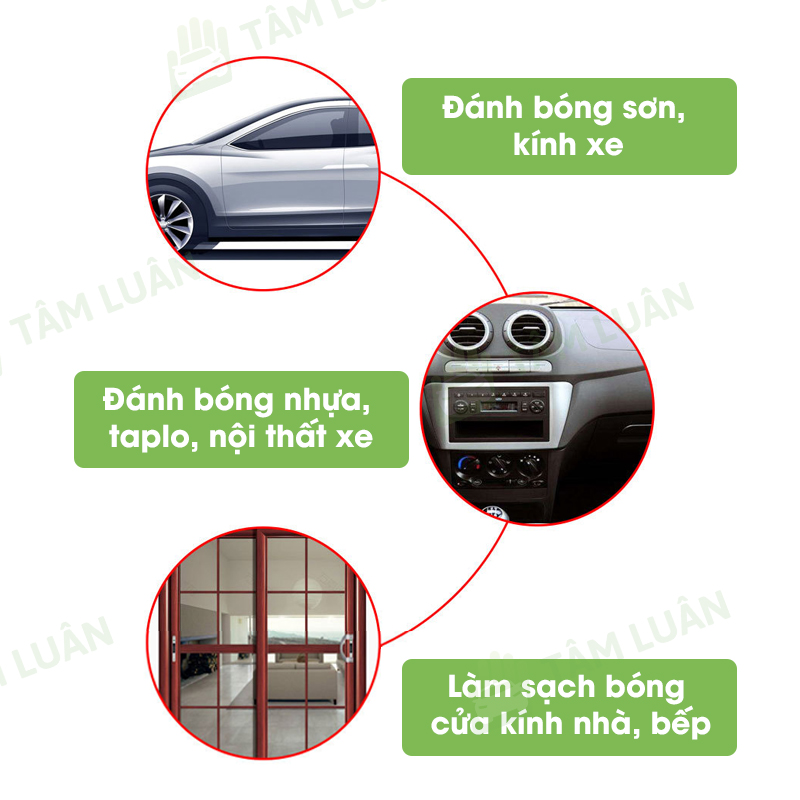 Đánh bóng xe hơi miếng phớt, mút bọt biển bôi dưỡng, phụ kiện ô tô Tâm Luân