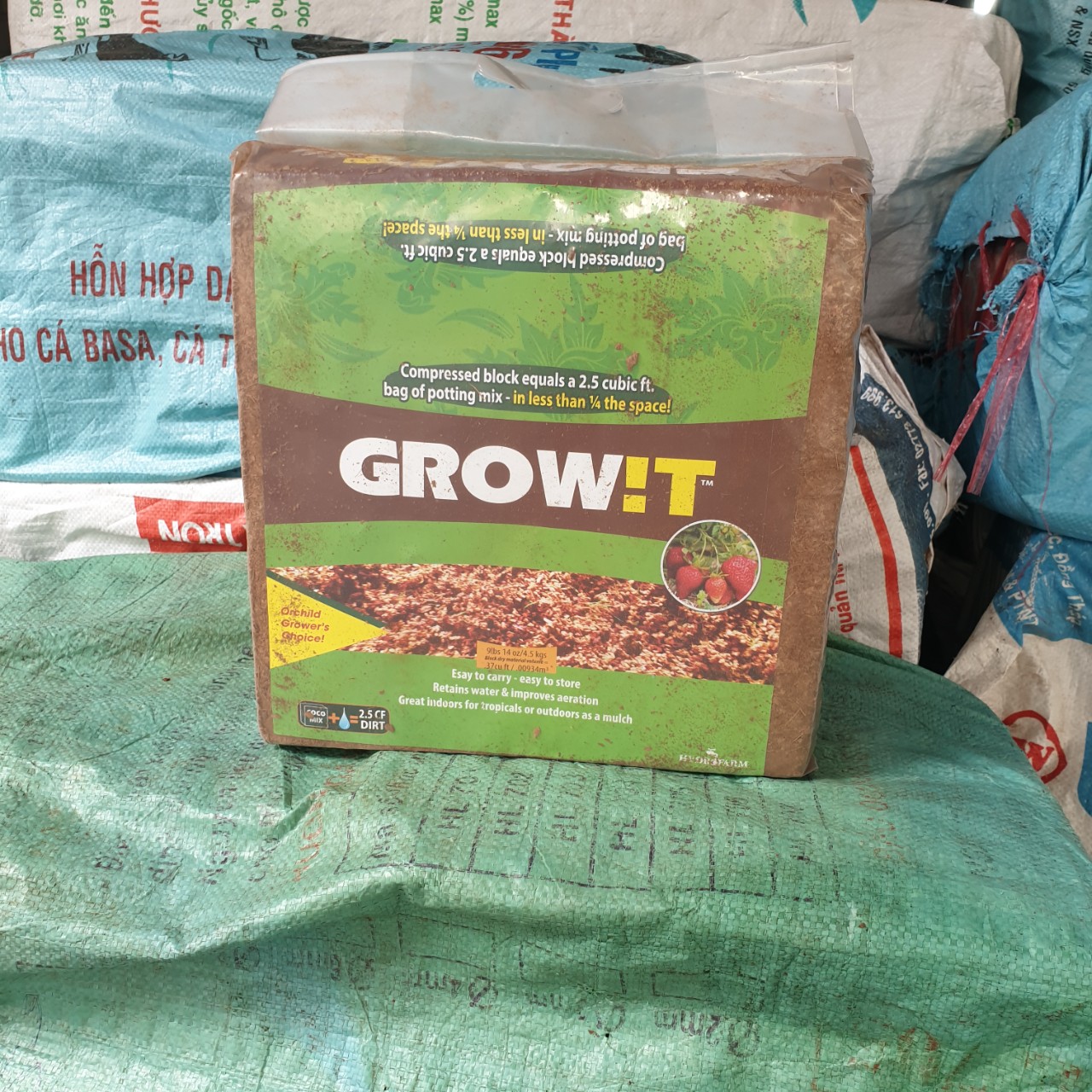 MỤN DỪA ĐÓNG KIỆN GROW!T COCO COIR MIX - GIÁ THỂ THỦY CANH, ƯƠM CÂY