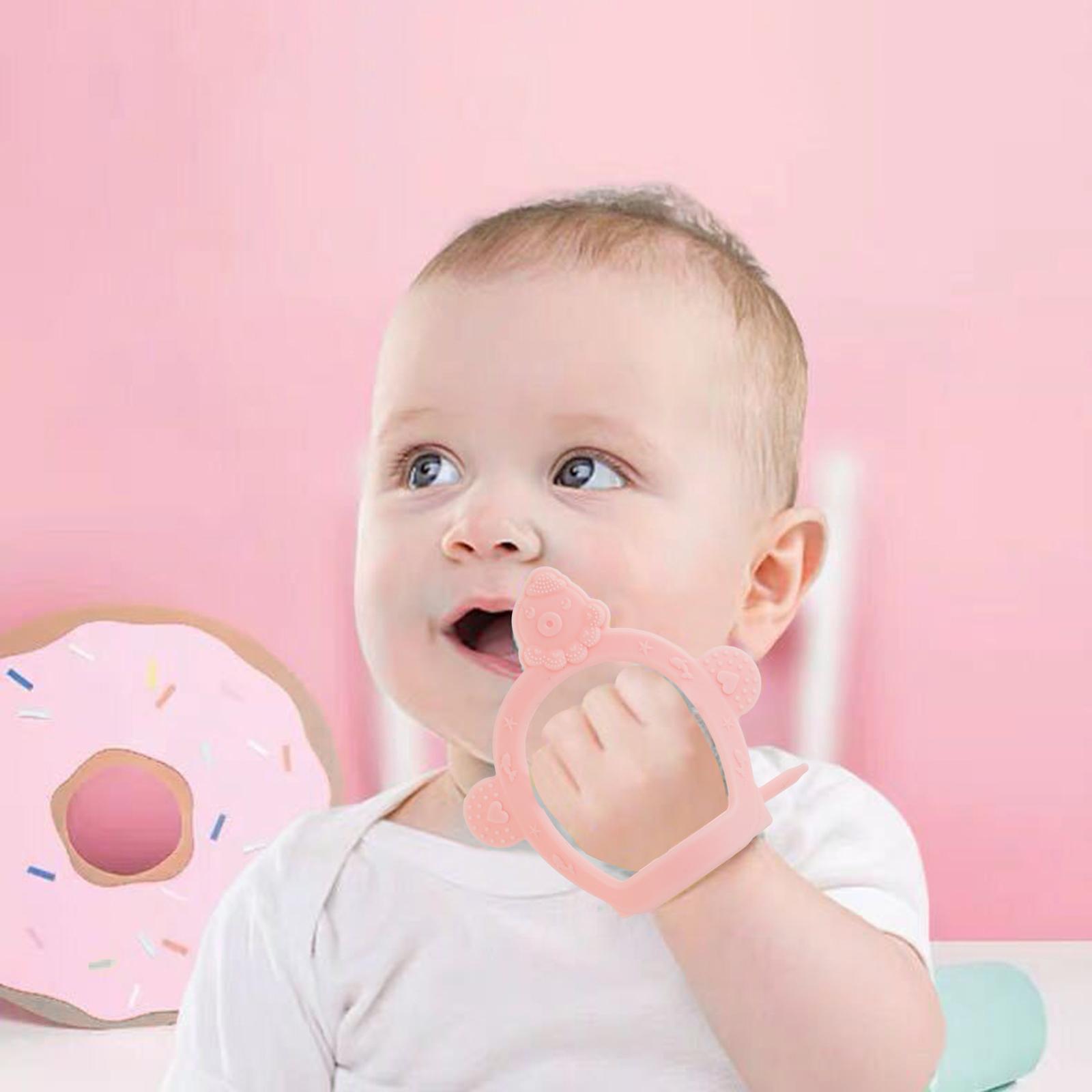 Baby Teething Toys Food Grade Silicone Soothing Teething for Babies Infants Pink