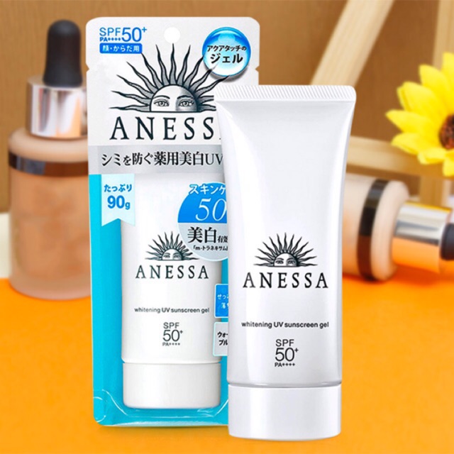 Gel chống nắng Anessa SPF 50+ PA++++ 90g tặng mặt nạ giấy nén Miniso