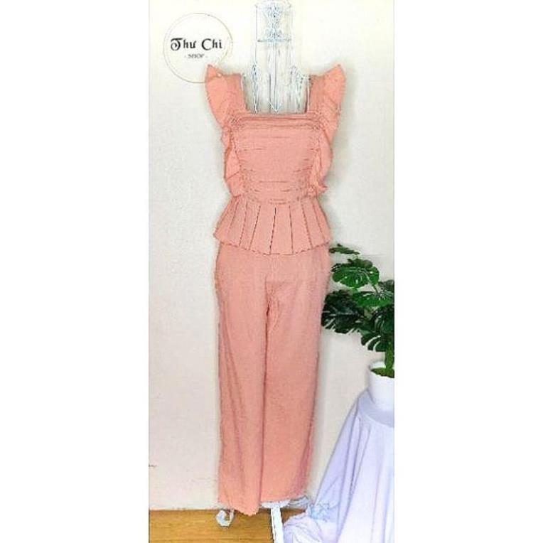 Set đồ bộ nữ linen xước, kiểu dáng trẻ trung đáng yêu