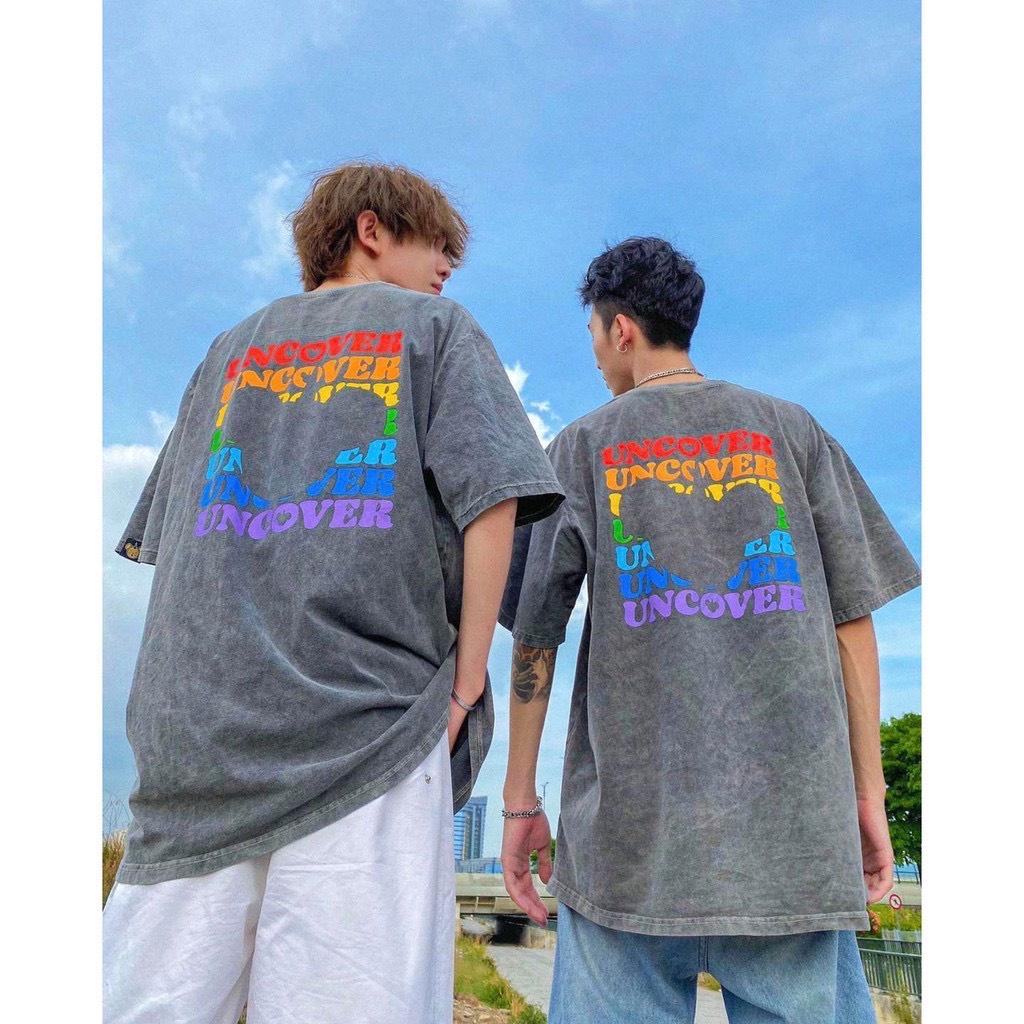 Áo thun unisex tay lỡ UNCOVER BAISIC VERSION 2 COLORFUL POWER || Hany shop