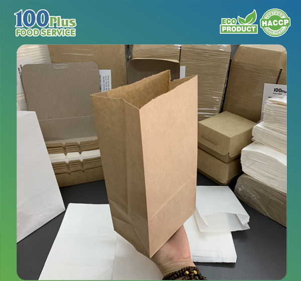 100 Túi giấy trắng đựng bánh mì SOS