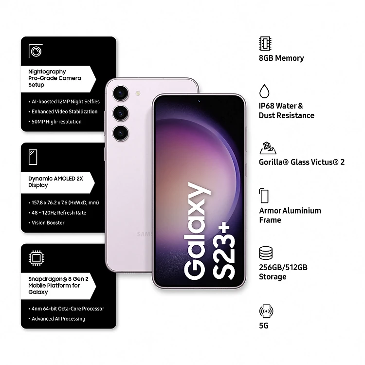 Điện thoại Samsung Galaxy S23 Plus 5G  - Hàng chính hãng