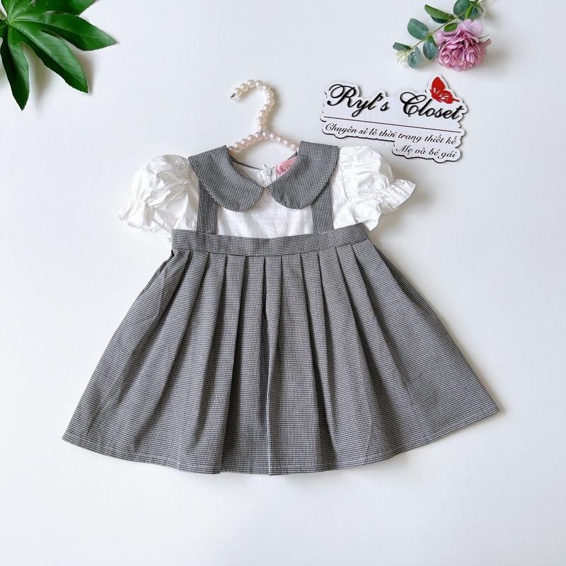 Váy Caro Đen Bé Gái 4 - 28kg Chất Thô Boi Siêu Mát