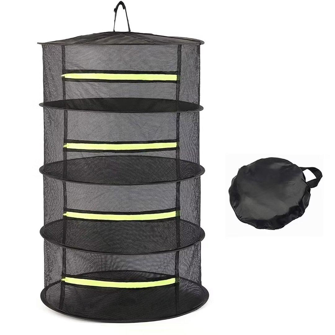 Máy sấy thảo dược 4 -Layer với khóa kéo, giỏ có thể gập lại trong vườn đan,