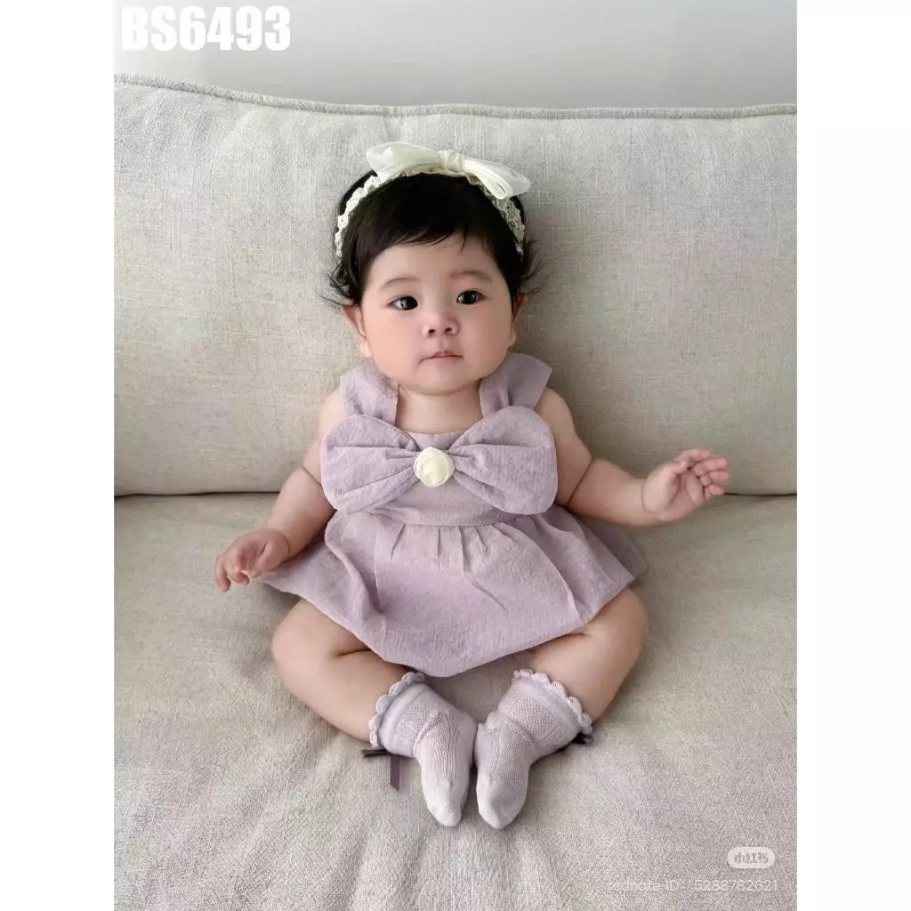 Body 2 Dây Nơ To Hoa Màu Tím Cho Bé Gái Sơ Sinh 1 2 Tuổi Từ 5-13kg Dành Cho Bé Gái